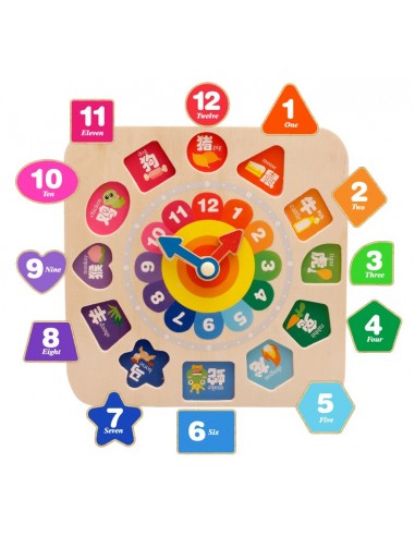 Zegar drewniany klocki