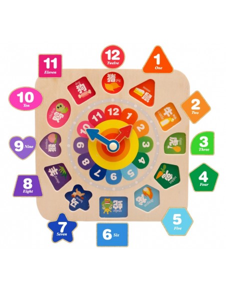 Zegar drewniany klocki