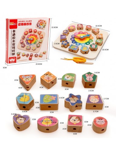 Zegar drewniany klocki