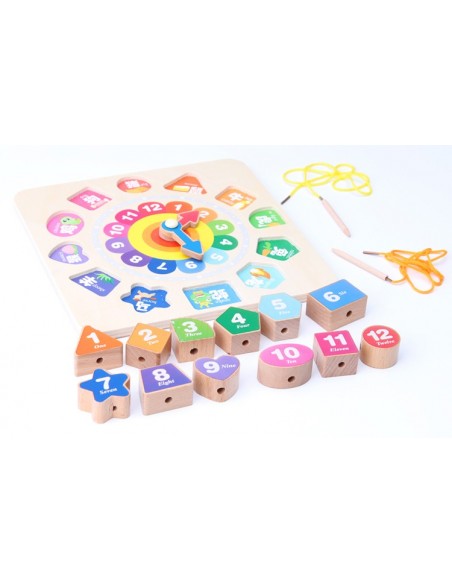 Zegar drewniany klocki