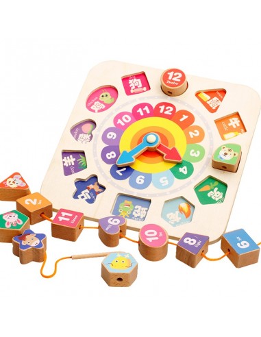 Zegar drewniany klocki