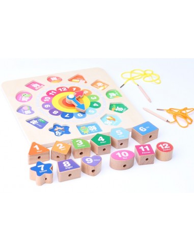 Zegar drewniany klocki