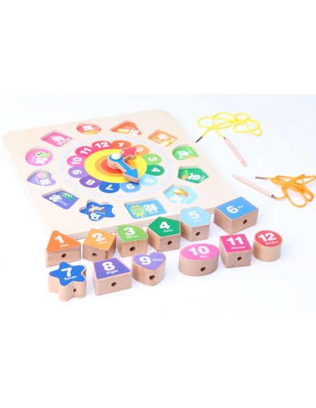 Zegar drewniany klocki