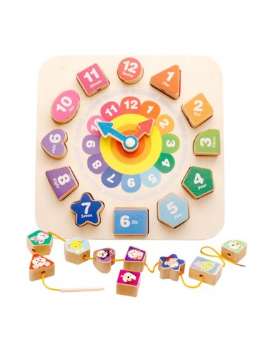 Zegar drewniany klocki