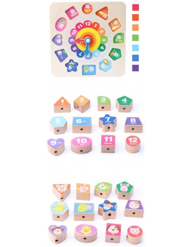 Zegar drewniany klocki