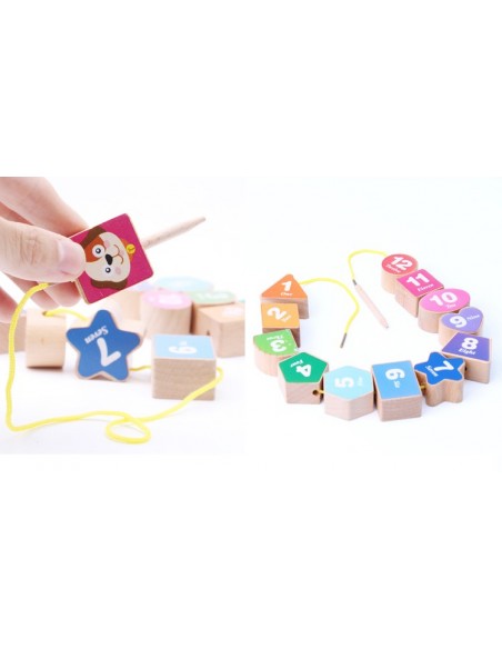 Zegar drewniany klocki