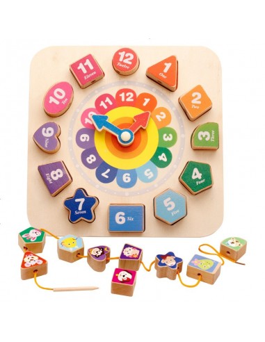 Zegar drewniany klocki