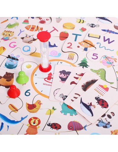 Gra edukacyjna puzzle drewniane klocki detektyw