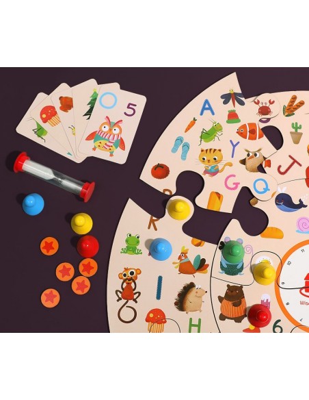 Gra edukacyjna puzzle drewniane klocki detektyw