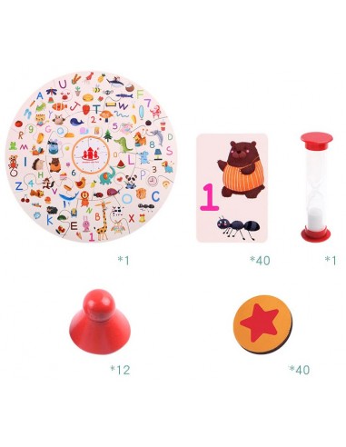 Gra edukacyjna puzzle drewniane klocki detektyw