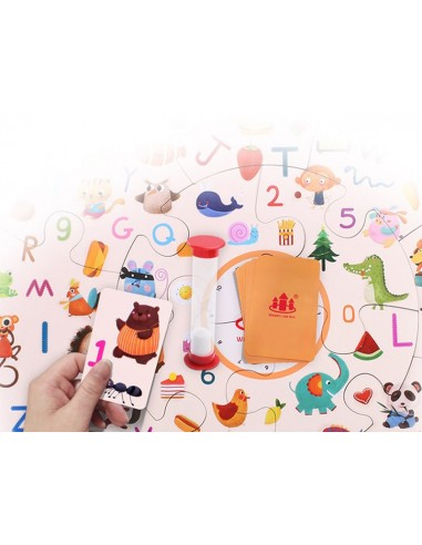 Gra edukacyjna puzzle drewniane klocki detektyw