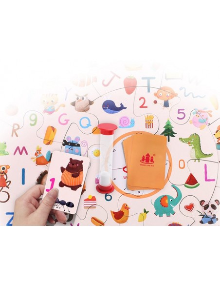 Gra edukacyjna puzzle drewniane klocki detektyw