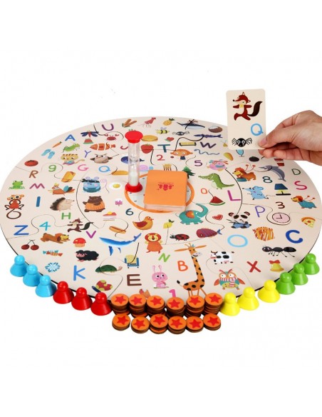 Gra edukacyjna puzzle drewniane klocki detektyw