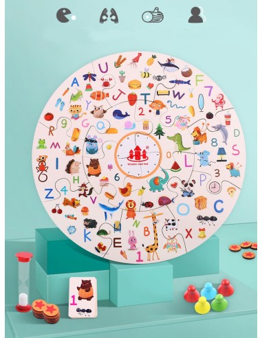 Gra edukacyjna puzzle drewniane klocki detektyw