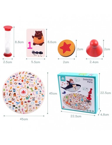 Gra edukacyjna puzzle drewniane klocki detektyw