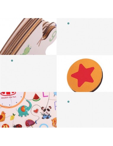 Gra edukacyjna puzzle drewniane klocki detektyw