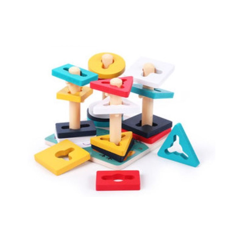 Sorter drewniana nakładanka kształty