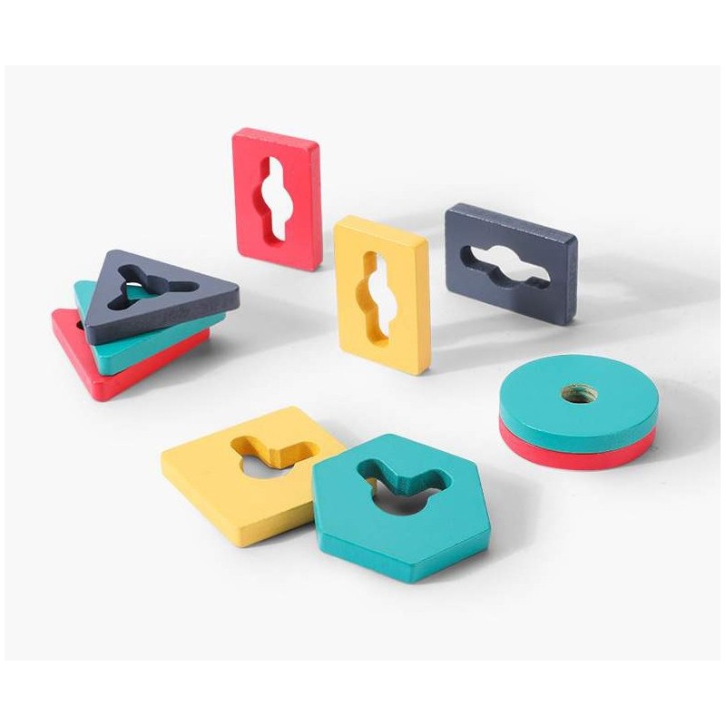 Sorter drewniana nakładanka kształty