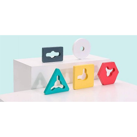 Sorter drewniana nakładanka kształty