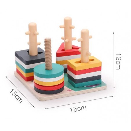 Sorter drewniana nakładanka kształty