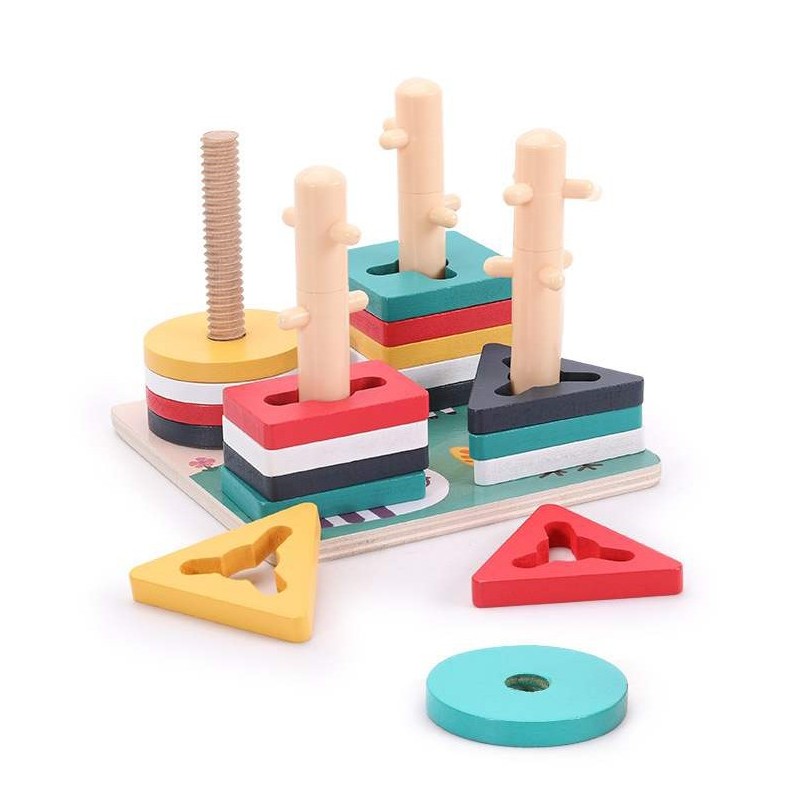 Sorter drewniana nakładanka kształty