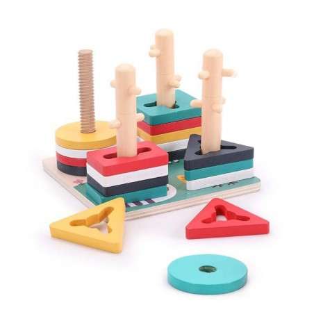 Sorter drewniana nakładanka kształty