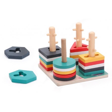 Sorter drewniana nakładanka kształty