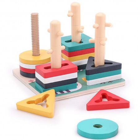 Sorter drewniana nakładanka kształty