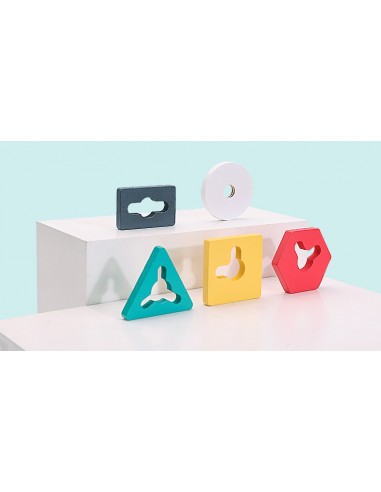 Sorter drewniana nakładanka kształty długa