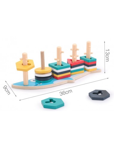 Sorter drewniana nakładanka kształty długa