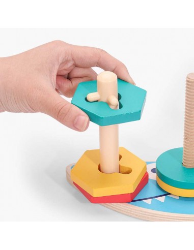 Sorter drewniana nakładanka kształty długa