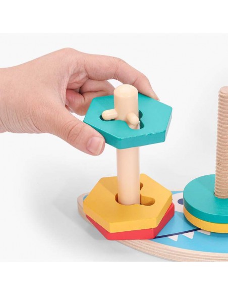 Sorter drewniana nakładanka kształty długa