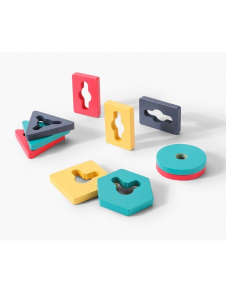 Sorter drewniana nakładanka kształty długa