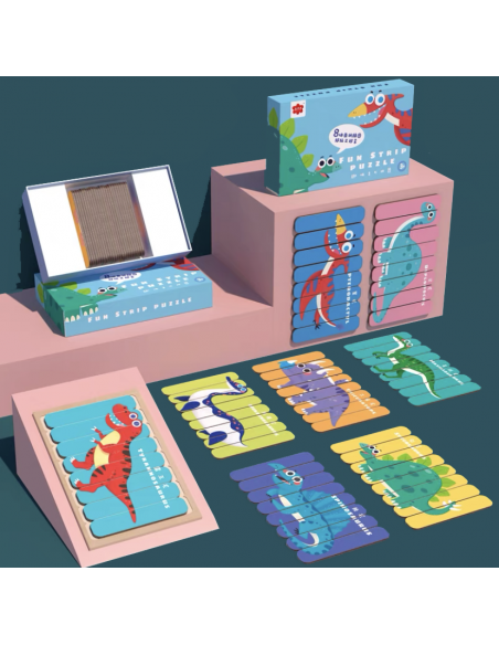 Puzzle patyczki Dinozaury