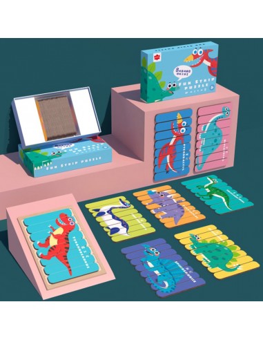 Puzzle patyczki Dinozaury