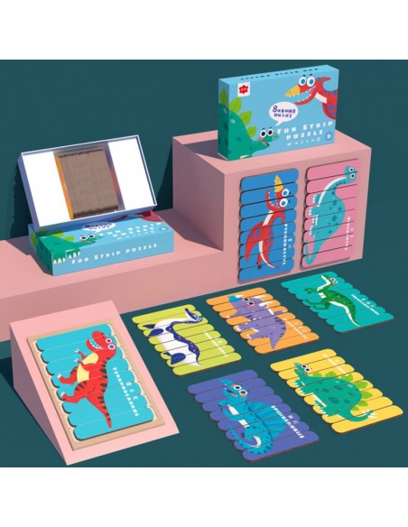 Puzzle patyczki Dinozaury