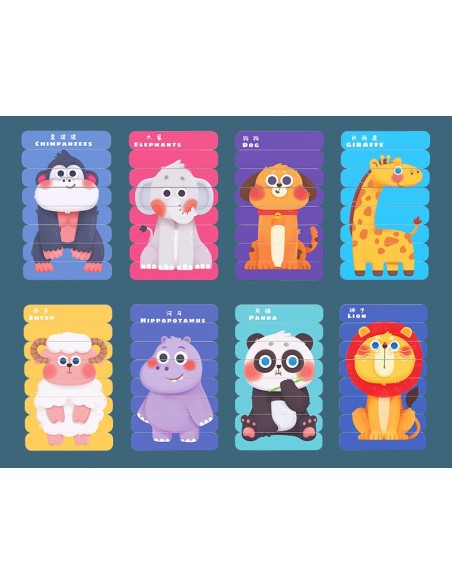 Puzzle patyczki Zwierzęta