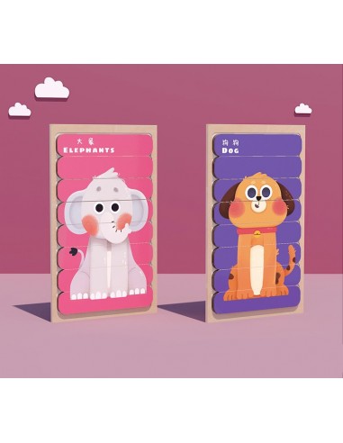 Puzzle patyczki Zwierzęta