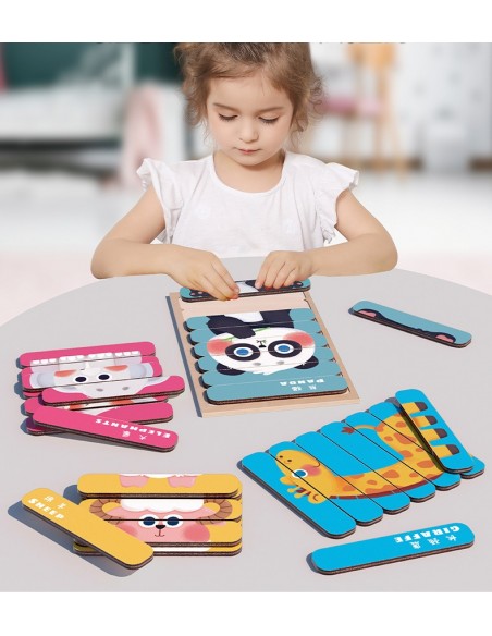 Puzzle patyczki Zwierzęta