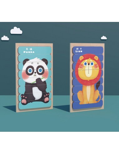 Puzzle patyczki Zwierzęta