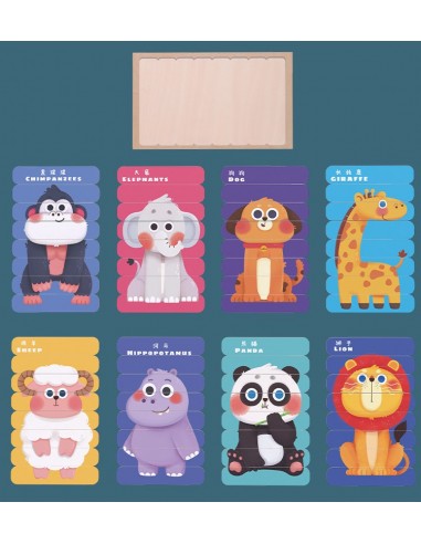 Puzzle patyczki Zwierzęta