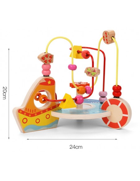 Drewniany labirynt edukacyjny statek