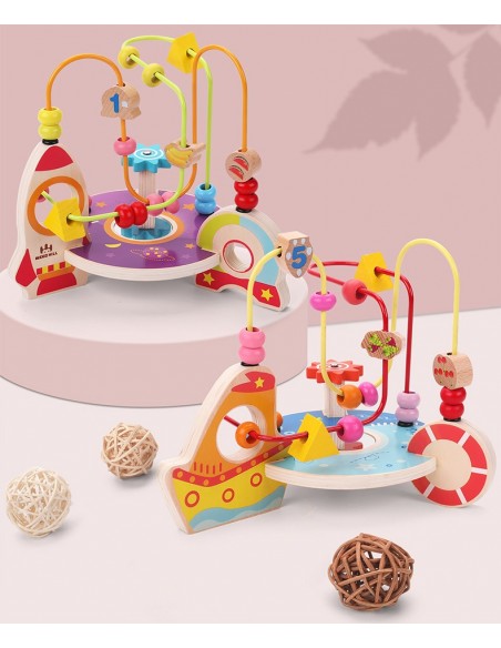 Drewniany labirynt edukacyjny statek