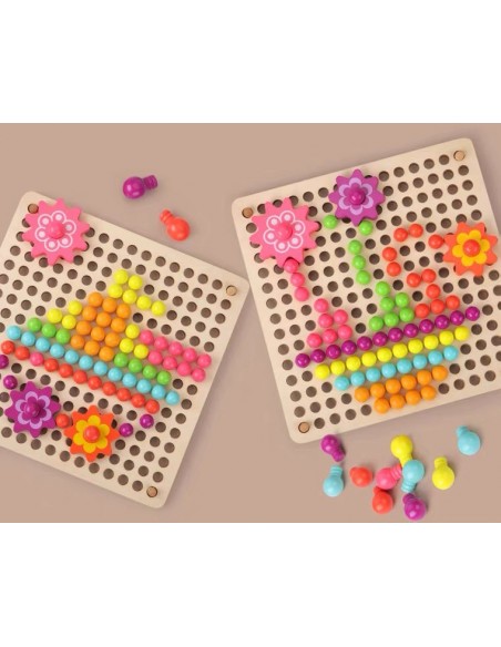 Drewniane klocki grzybki