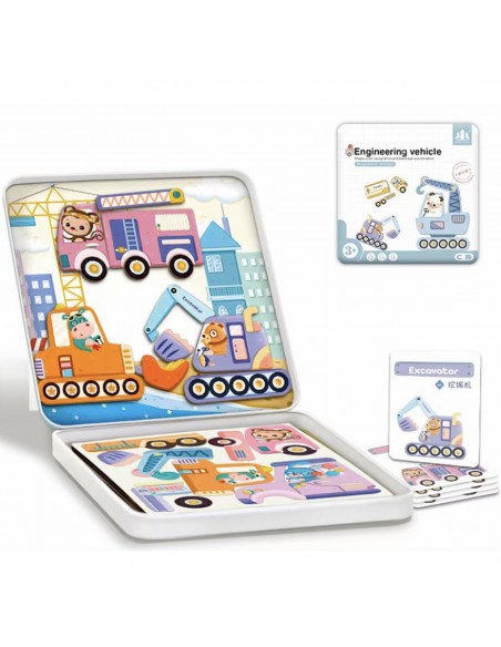 Drewniane klocki magnetyczne pojazdy