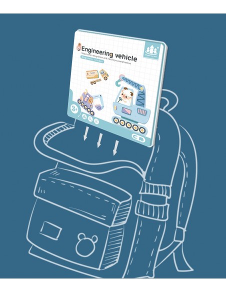 Drewniane klocki magnetyczne pojazdy