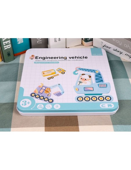 Drewniane klocki magnetyczne pojazdy