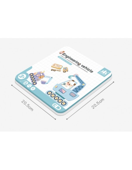 Drewniane klocki magnetyczne pojazdy