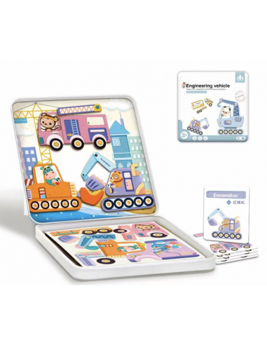 Drewniane klocki magnetyczne pojazdy