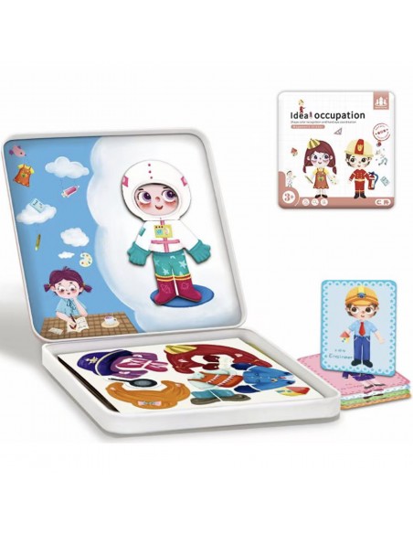 Drewniane klocki magnetyczne ubrania